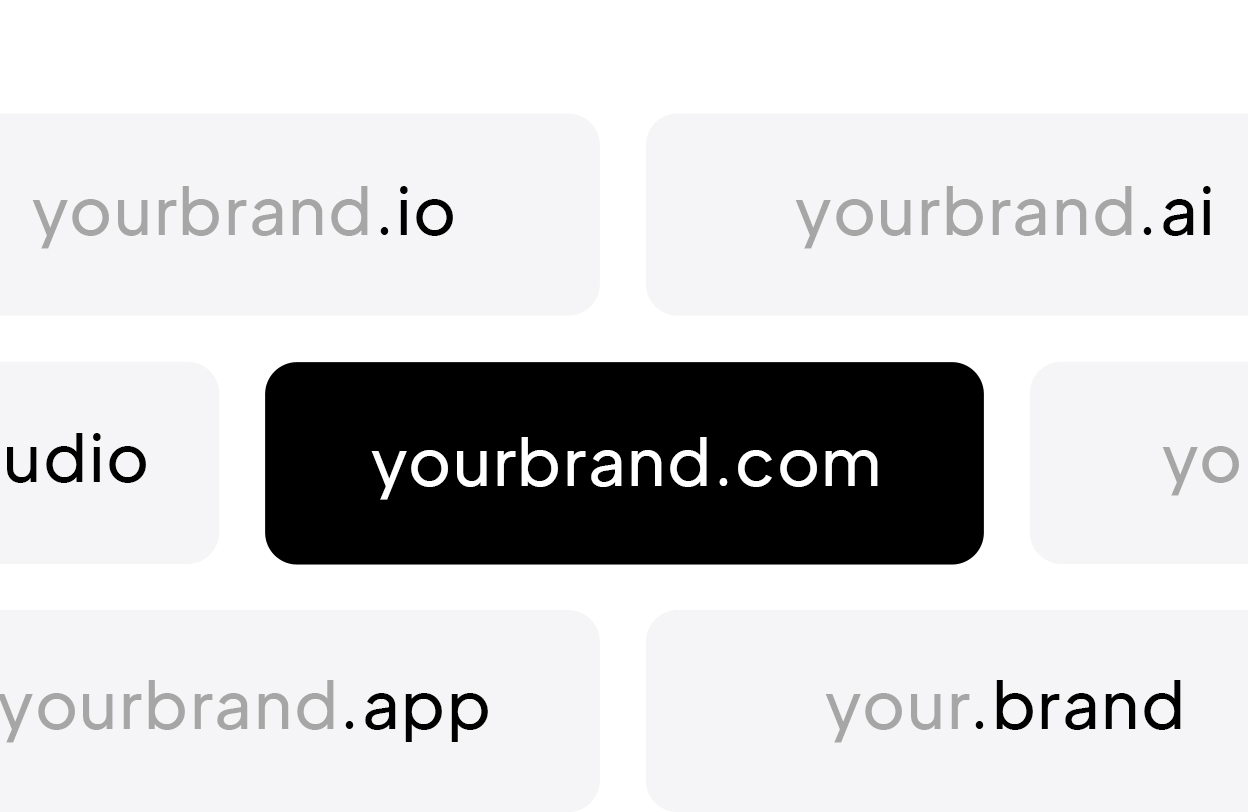 Selection of domain name options.
